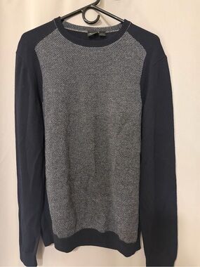 Boss Navy Crewneck with Heather Gray Front Panel